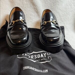 Women's chunky Black Loafers